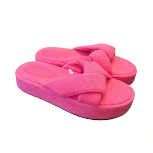 Aerie Terry Twist Platform Sandals Pink